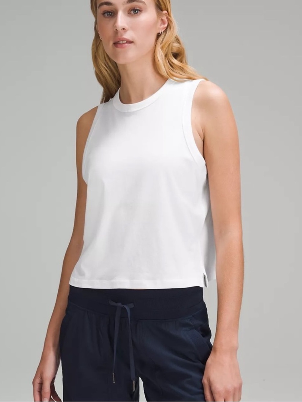 Lululemon Classic-Fit Cotton-Blend Tank Top sz 2 white